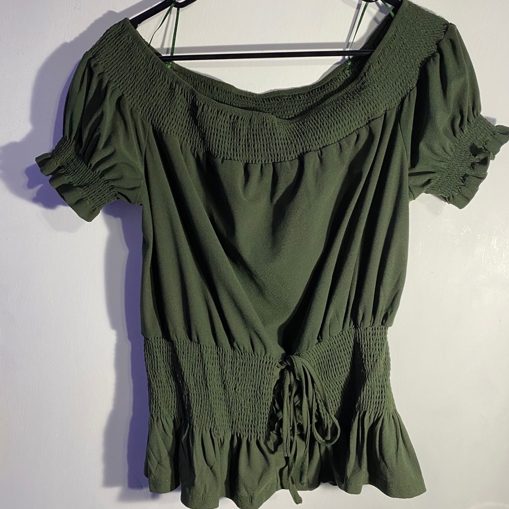 Olive Off-the-Shoulder blouse
